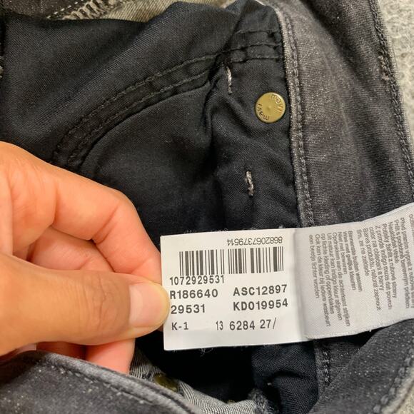 Mavi Jeans Womens 27 Faded Black Denim Whiskered Stretch Fringe Hem Cropped - Picture 8 of 12